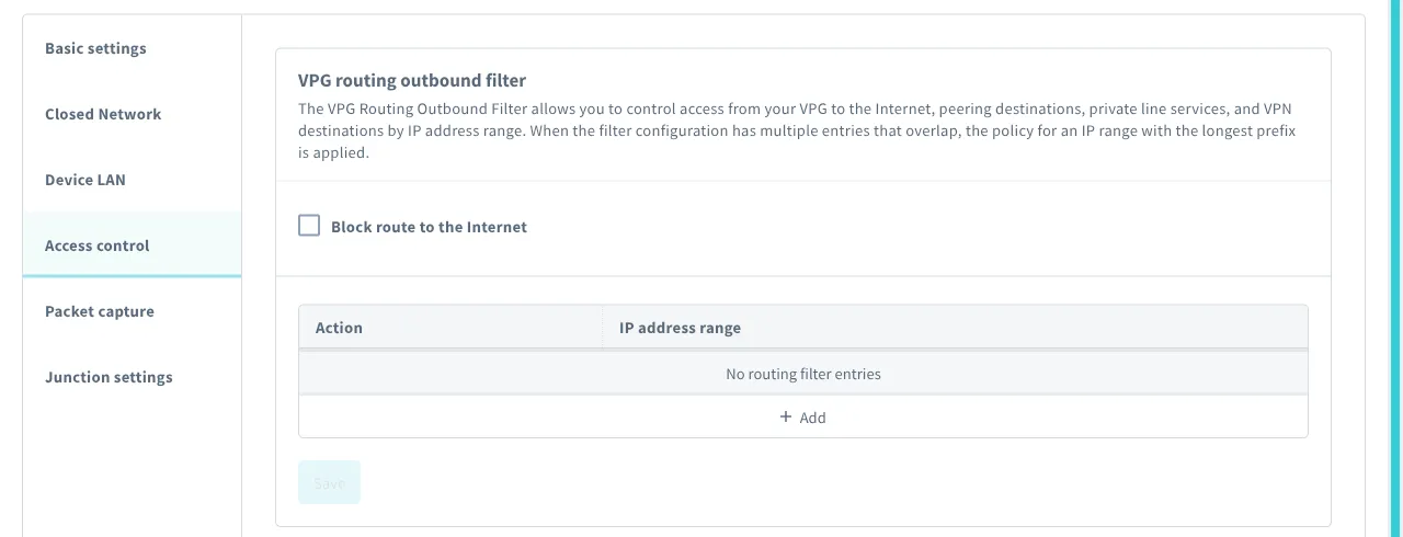 Configure VPG