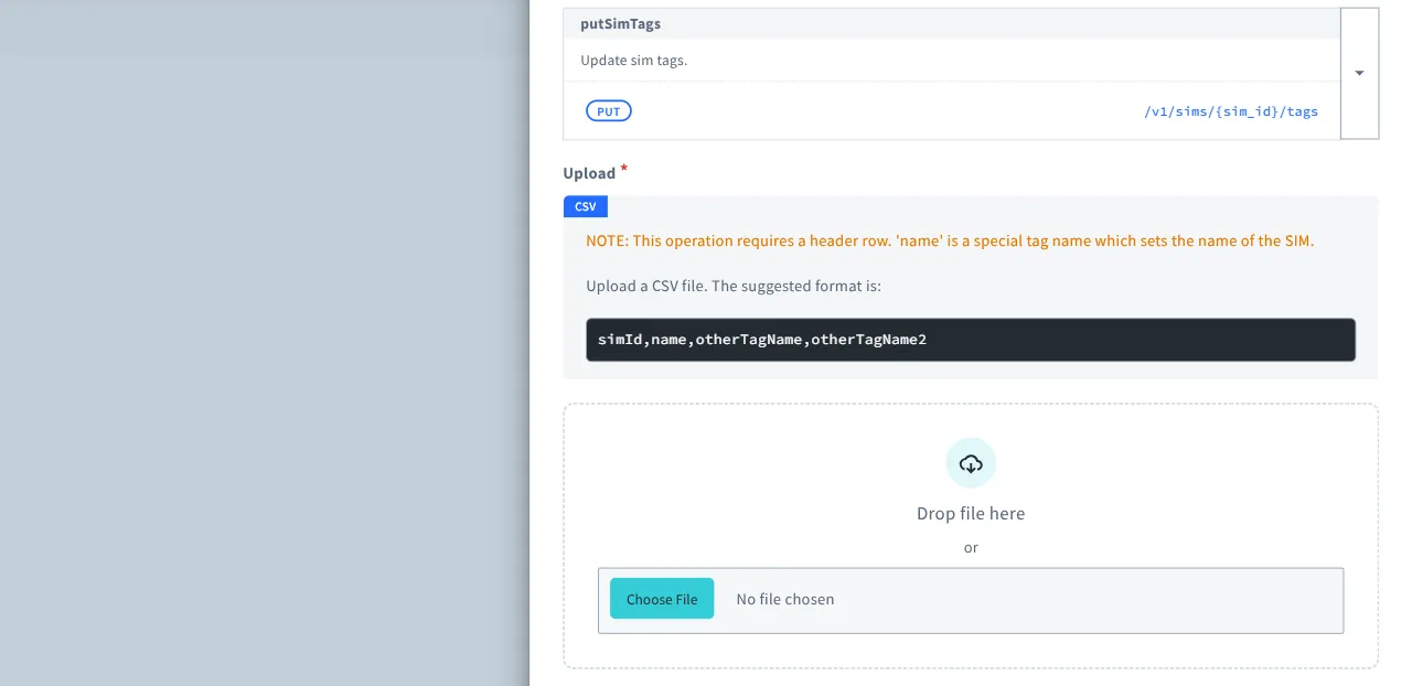 Upload a CSV file